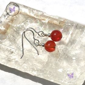 Classical Carnelian Silver Earrings